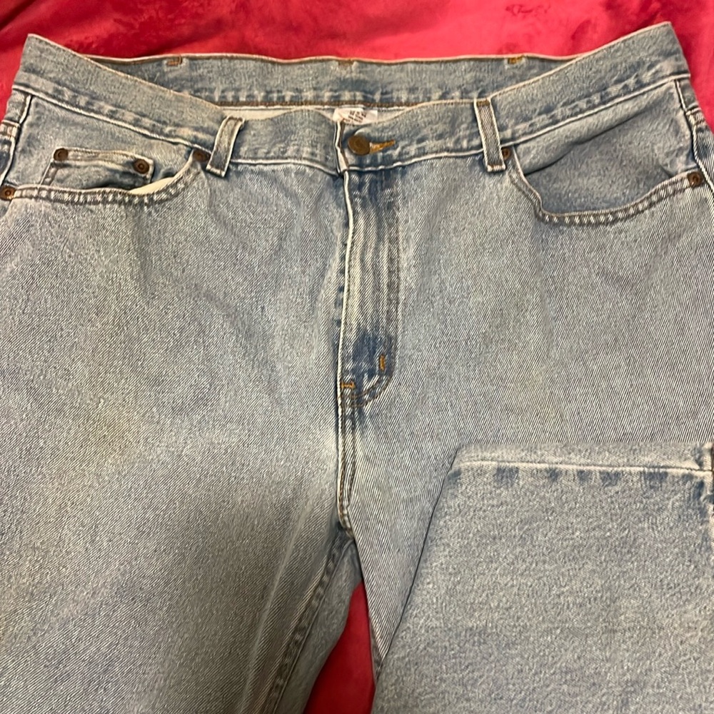 Light wash denim.